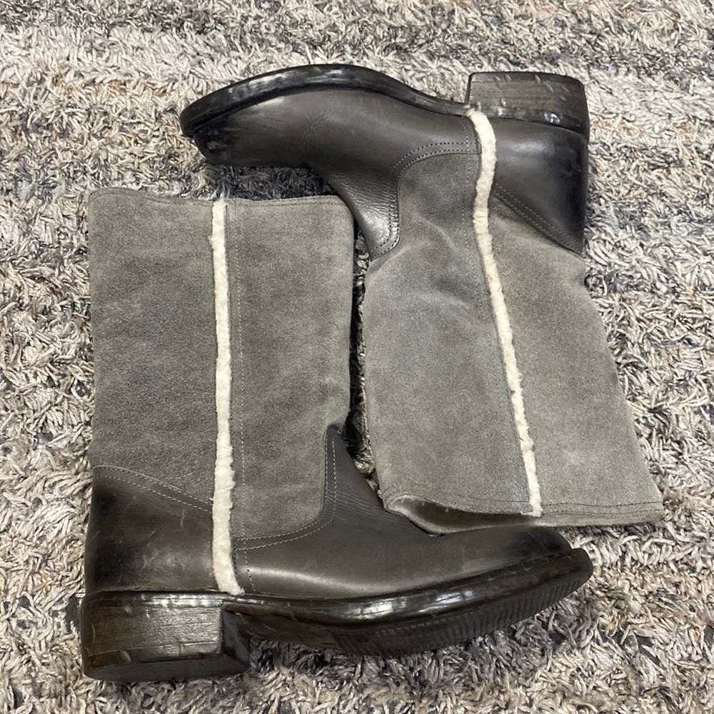 Diba gray leather upper faux fur lined boots size 40 (9) - Picture 1 of 6